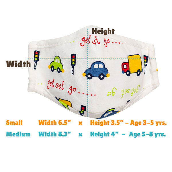 Snuggy Bear™ Childrens' Face Masks Planes Cars & Solid Grey TubCubby