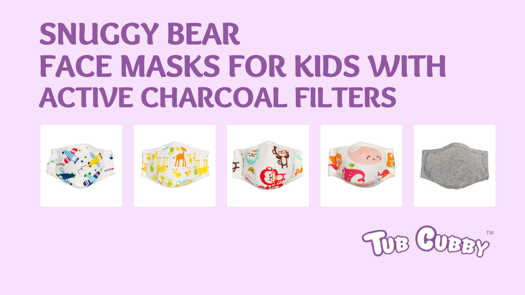 Snuggy Bear Face Masks for Kids with Active Charcoal Filters